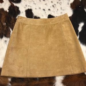 Tan Suede Mini Skirt